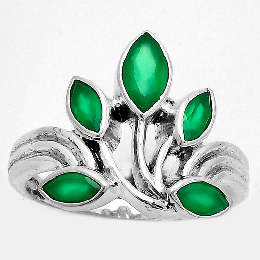 Natural Green Onyx Ring size-7.5 R-1029 SDR169658