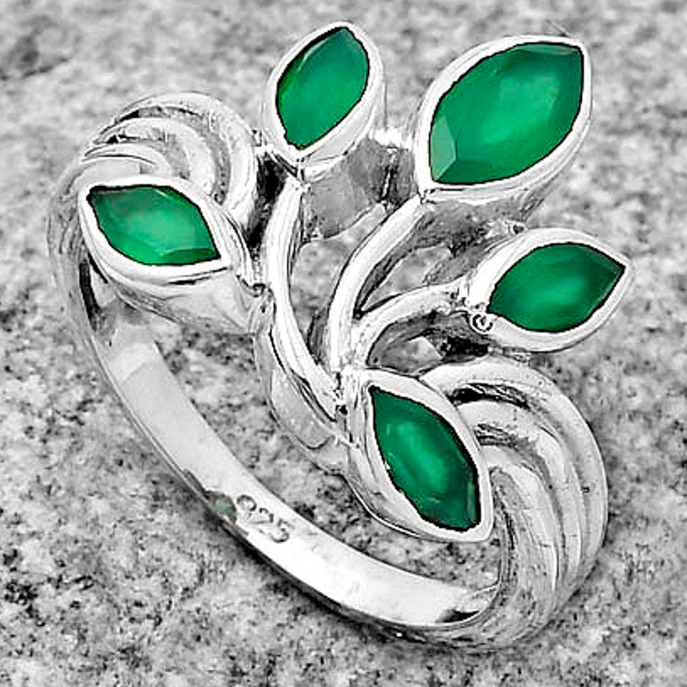 Natural Green Onyx Ring size-8.5 R-1029 SDR169691