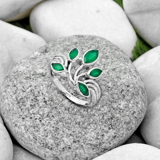 Natural Green Onyx Ring size-8.5 R-1029 SDR169691