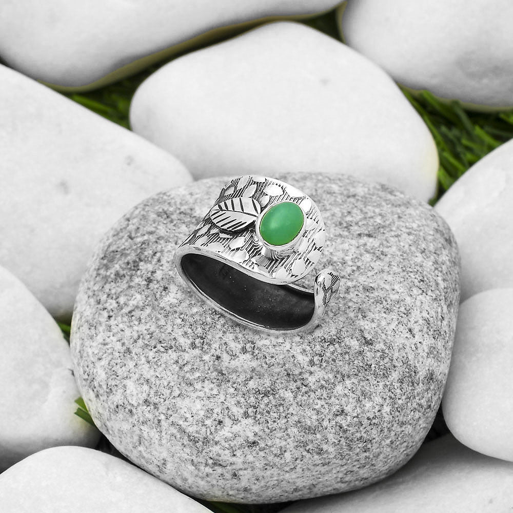 Adjustable - Chrysoprase - Australia Ring size-7 R-1319 SDR169874