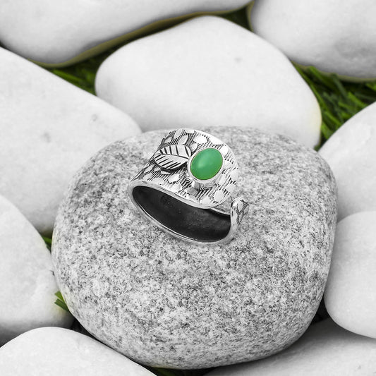 Adjustable - Chrysoprase - Australia Ring size-7 R-1319 SDR169874