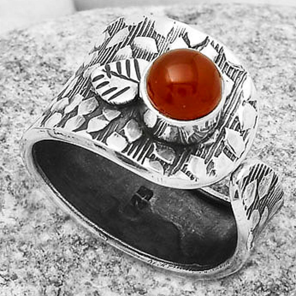 Adjustable - Natural Carnelian Ring size-7.5 R-1319 SDR169880