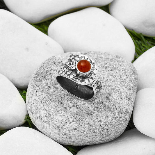 Adjustable - Natural Carnelian Ring size-7.5 R-1319 SDR169880