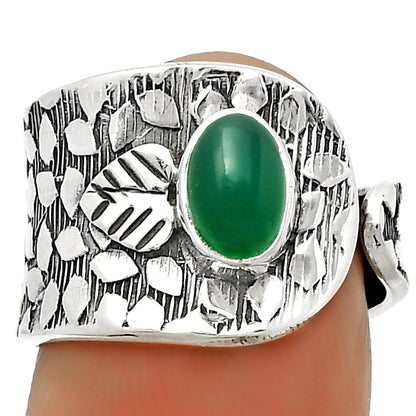 Adjustable - Natural Green Onyx Ring size-6 R-1319 SDR169882