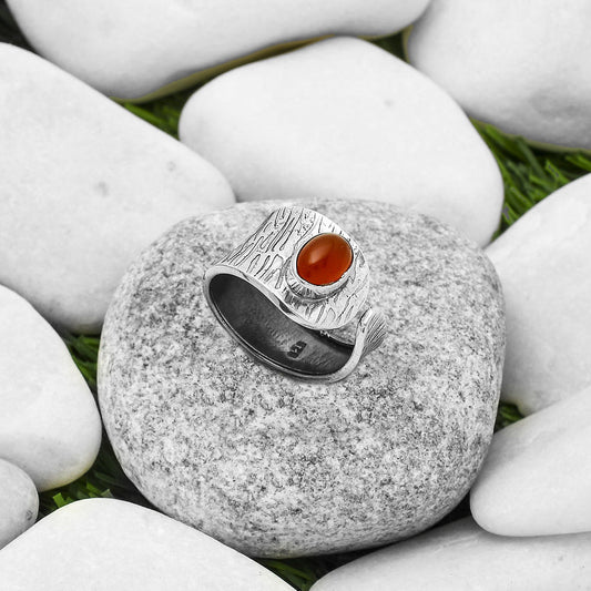 Adjustable - Natural Carnelian Ring size-8 R-1319 SDR169956