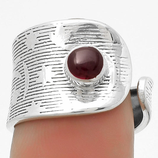 Adjustable Natural Rhodolite Garnet Ring size-7 R-1319 SDR169983