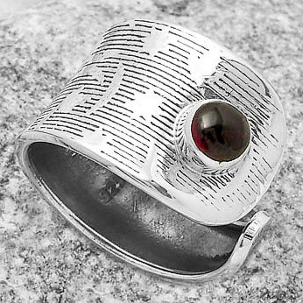 Adjustable Natural Rhodolite Garnet Ring size-7 R-1319 SDR169983