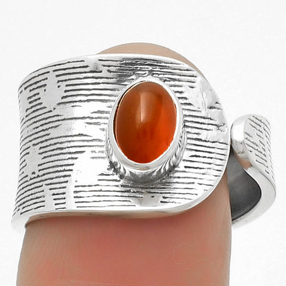 Adjustable - Natural Carnelian Ring size-8 R-1319 SDR169998