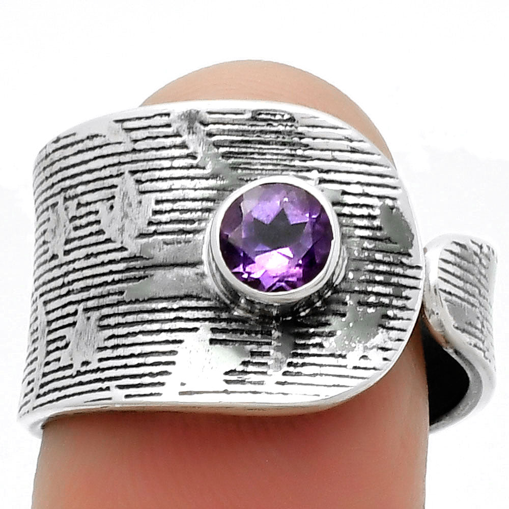 Adjustable - Amethyst - Brazil Ring size-7.5 R-1319 SDR170013