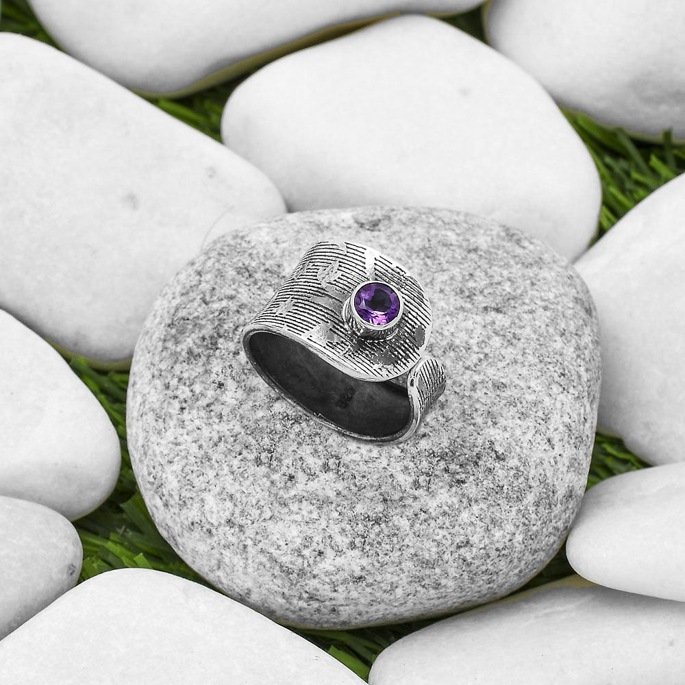 Adjustable - Amethyst - Brazil Ring size-7.5 R-1319 SDR170013