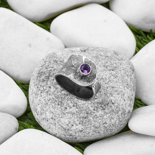 Adjustable - Amethyst - Brazil Ring size-7.5 R-1319 SDR170013