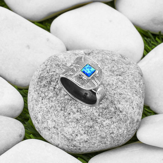 Adjustable - Fire Opal Ring size-7 R-1319 SDR170066