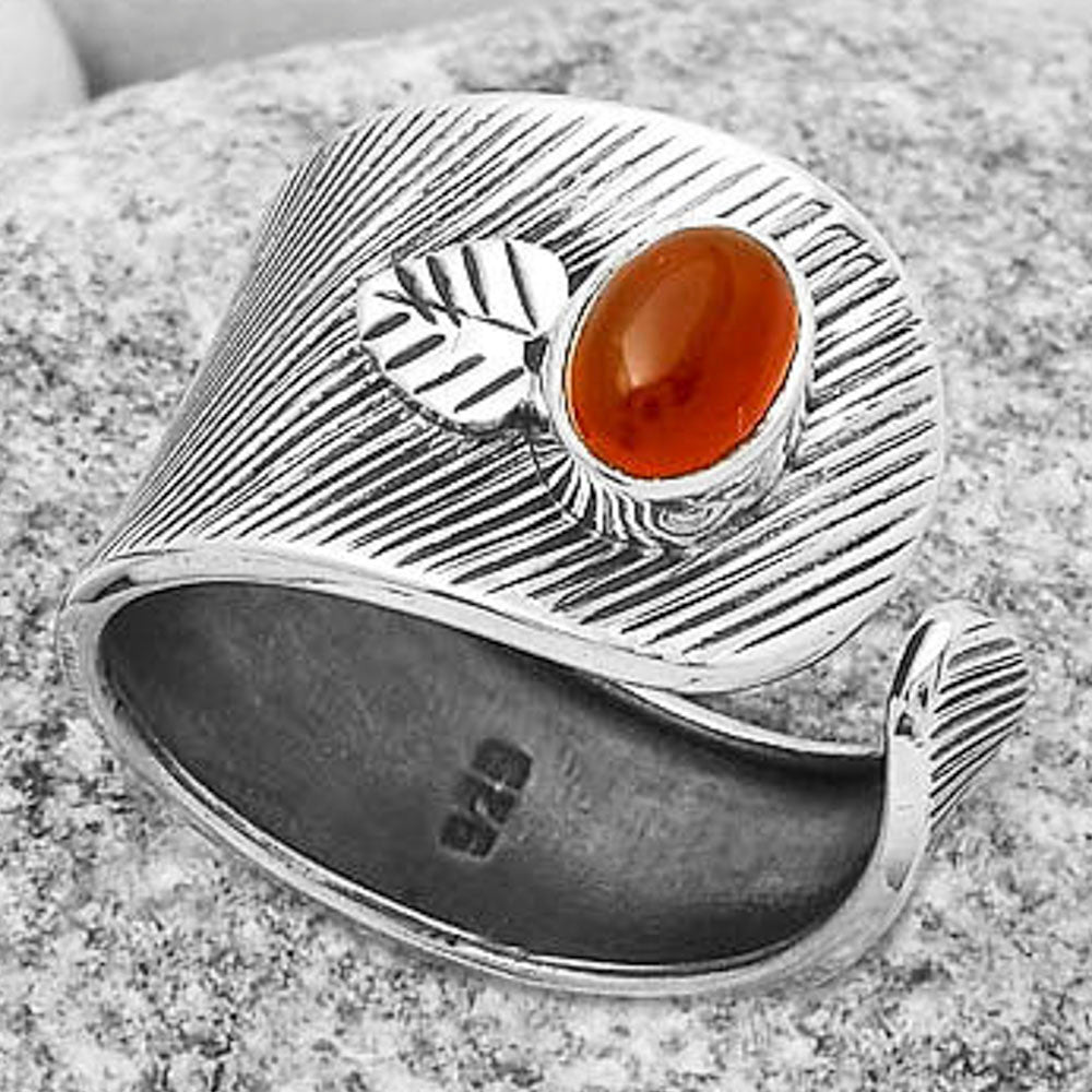 Adjustable - Natural Carnelian Ring size-8 R-1319 SDR170086
