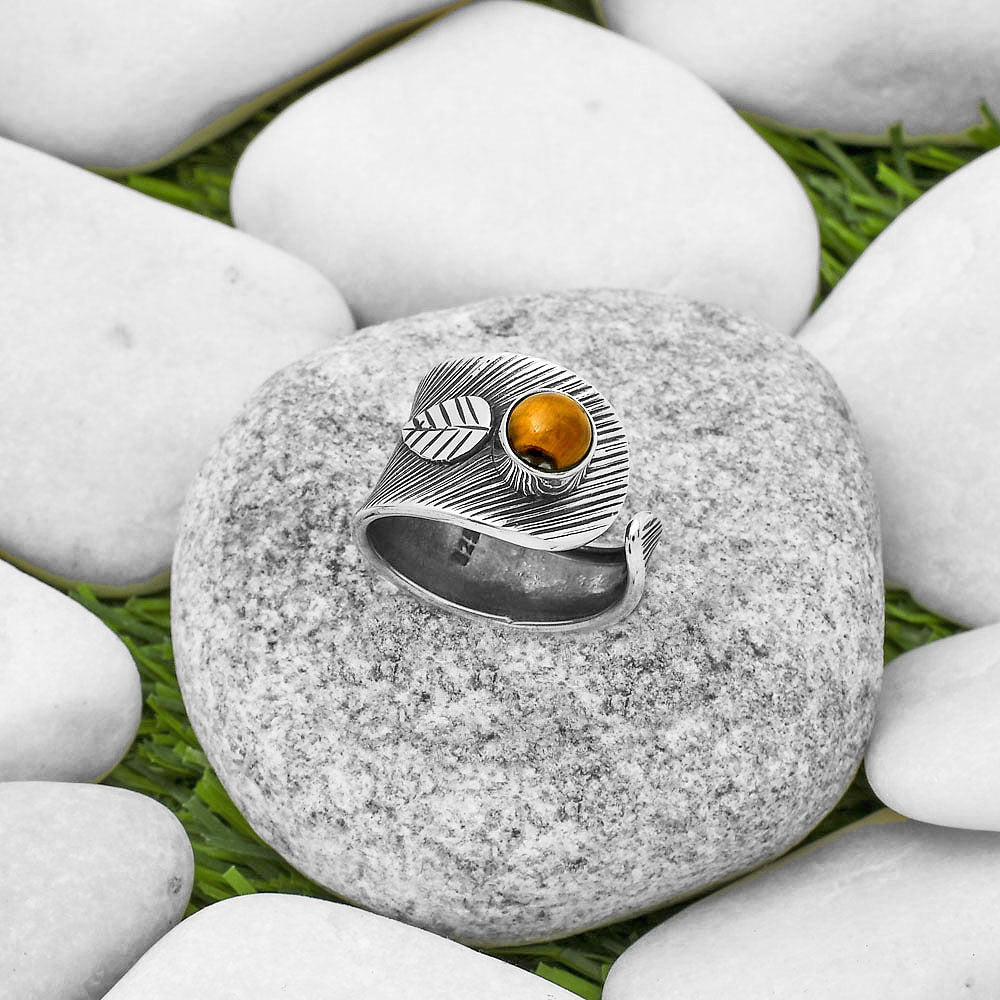 Adjustable - Tiger Eye - Africa Ring size-7.5 R-1319 SDR170090