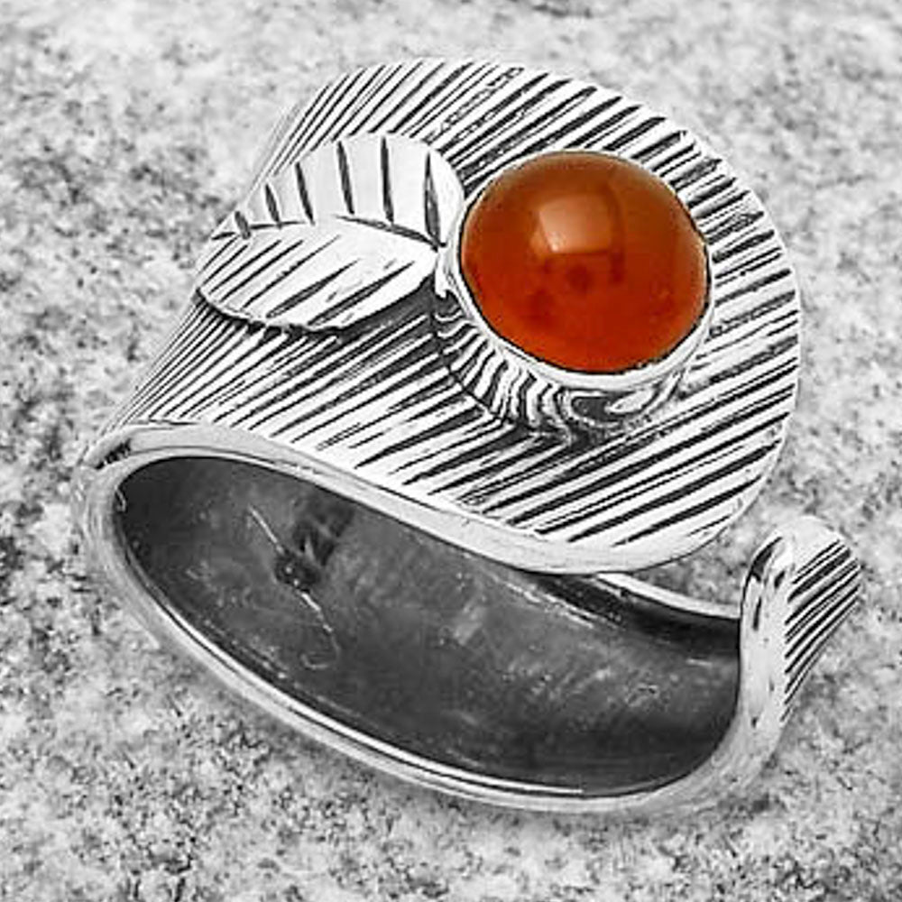 Adjustable - Natural Carnelian Ring size-6.5 R-1319 SDR170095