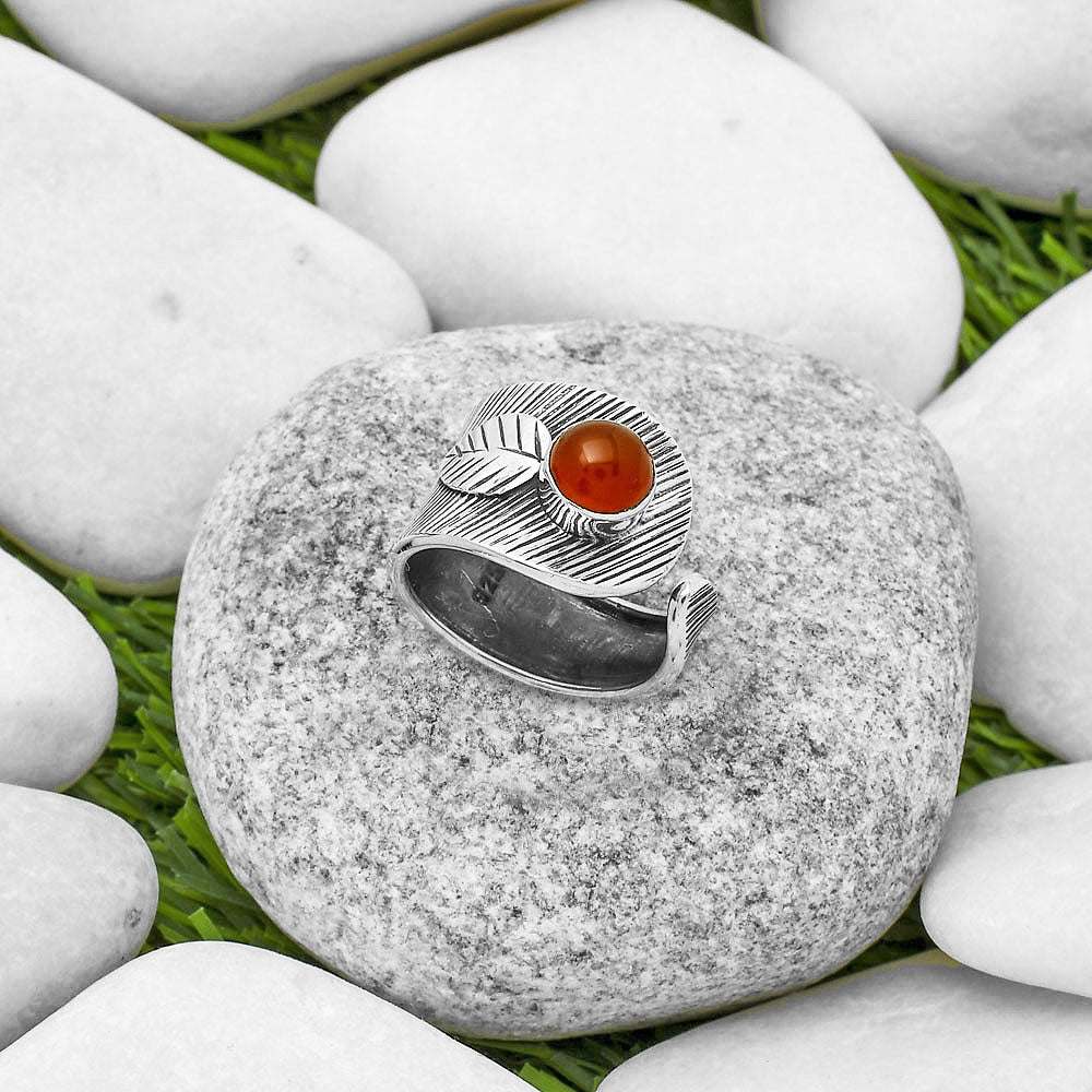 Adjustable - Natural Carnelian Ring size-6.5 R-1319 SDR170095