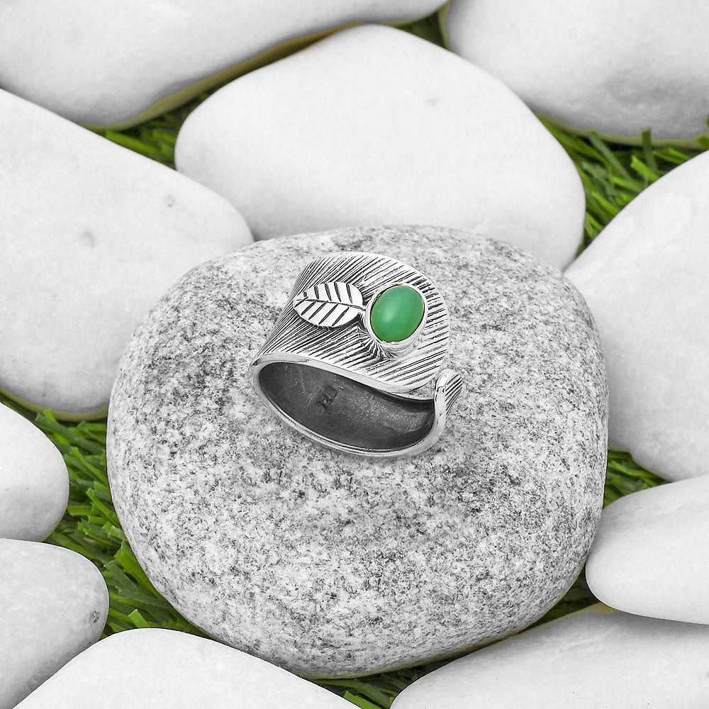 Adjustable Chrysoprase Australia Ring size-6.5 R-1319 SDR170102
