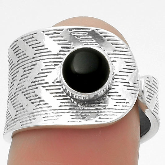 Adjustable - Black Onyx - Brazil Ring size-7.5 R-1319 SDR170149