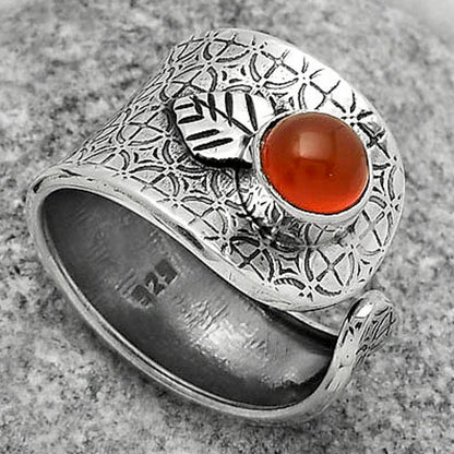 Adjustable - Natural Carnelian Ring size-7.5 R-1319 SDR170235