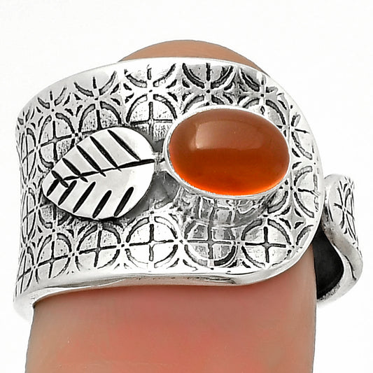 Adjustable - Natural Carnelian Ring size-7.5 R-1319 SDR170261