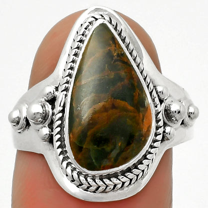 Turkish Rainforest Chrysocolla Ring size-8.5 R-1420 SDR170270