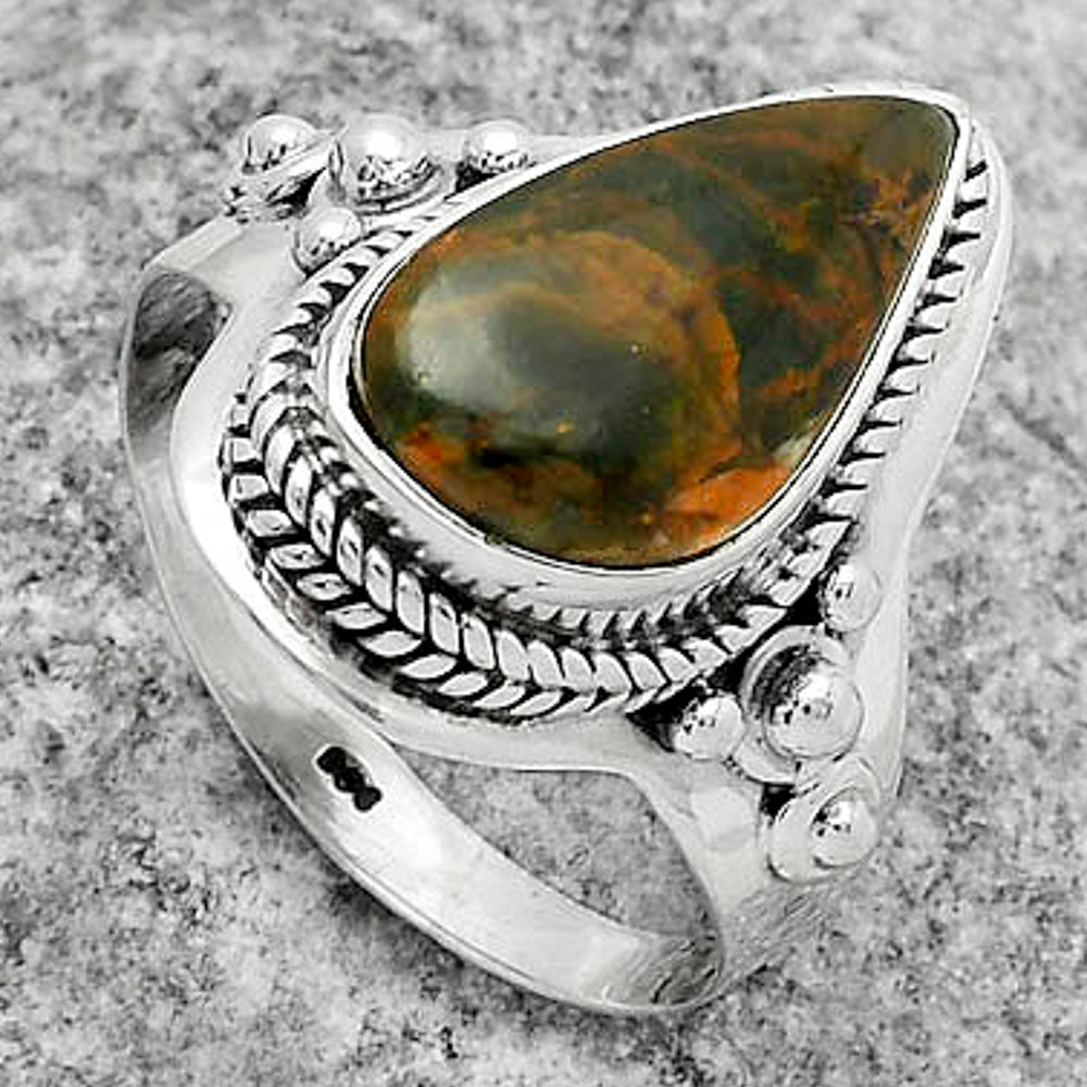 Turkish Rainforest Chrysocolla Ring size-8.5 R-1420 SDR170270