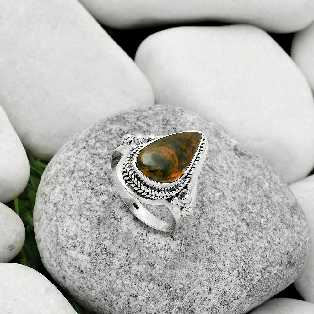 Turkish Rainforest Chrysocolla Ring size-8.5 R-1420 SDR170270