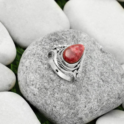 Natural Pink Thulite - Norway Ring size-7.5 R-1420 SDR170286