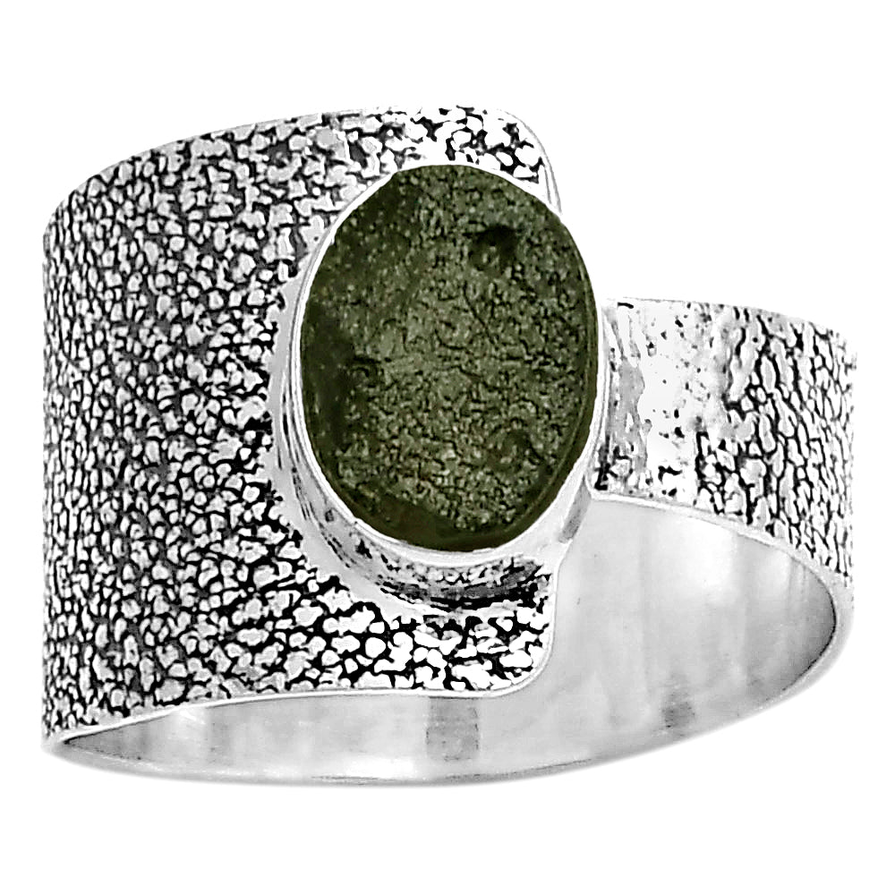 Natural Tektite Rough - Greek Ring size-8.5 R-1606 SDR170363