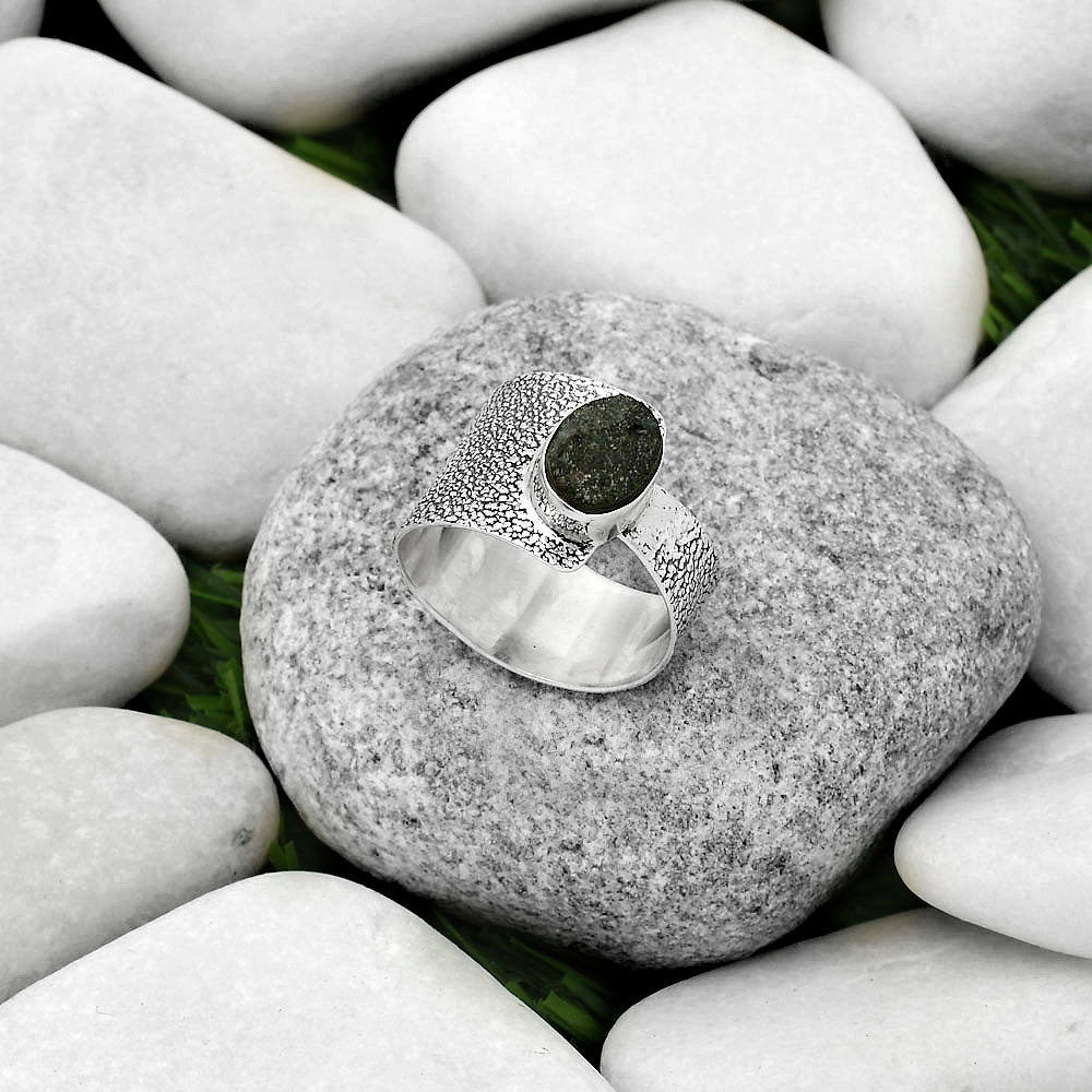 Natural Tektite Rough - Greek Ring size-8.5 R-1606 SDR170363