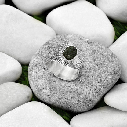 Natural Tektite Rough - Greek Ring size-8.5 R-1606 SDR170363