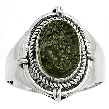 Natural Tektite Rough - Greek Ring size-7.5 R-1539 SDR170413