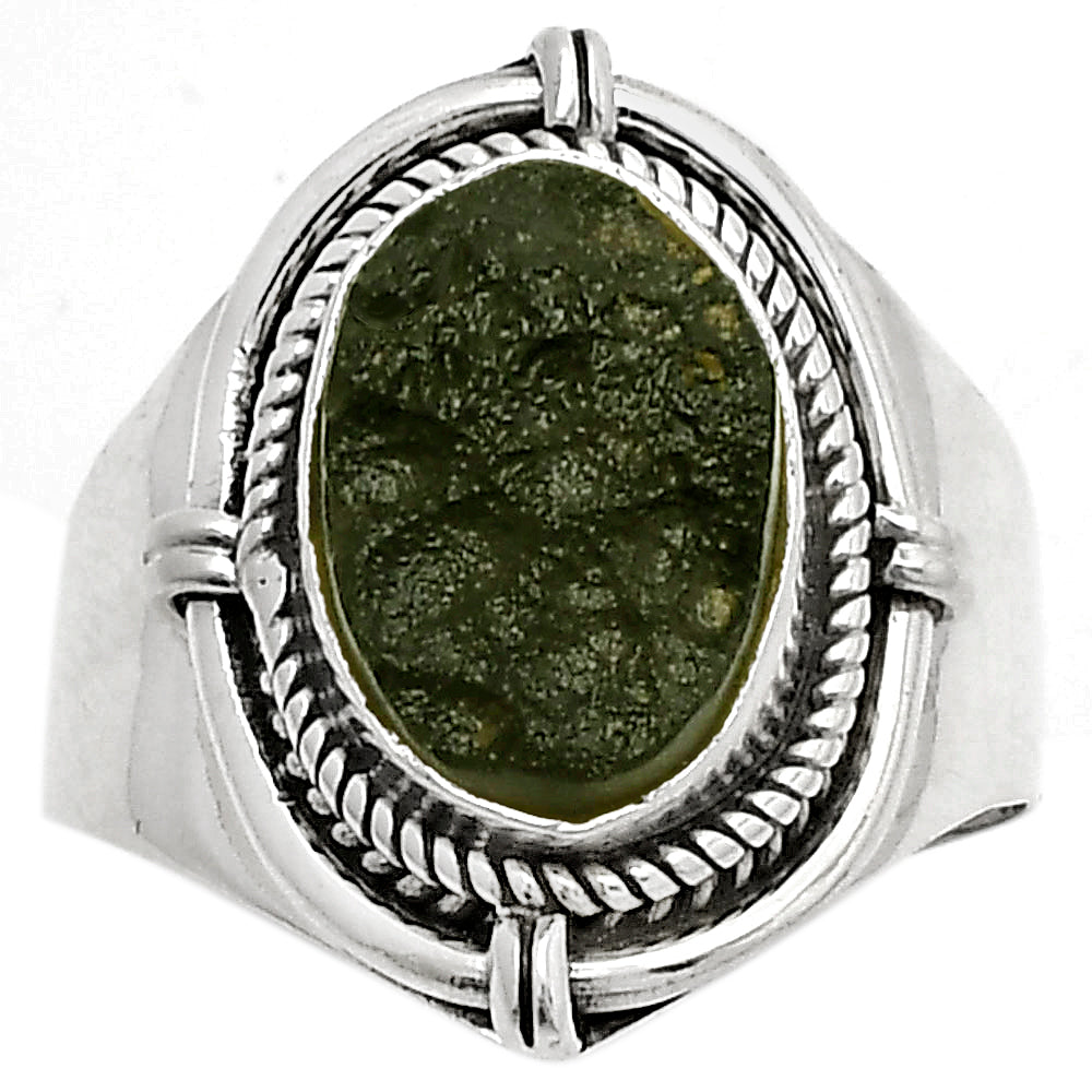 Natural Tektite Rough - Greek Ring size-6.5 R-1539 SDR170415