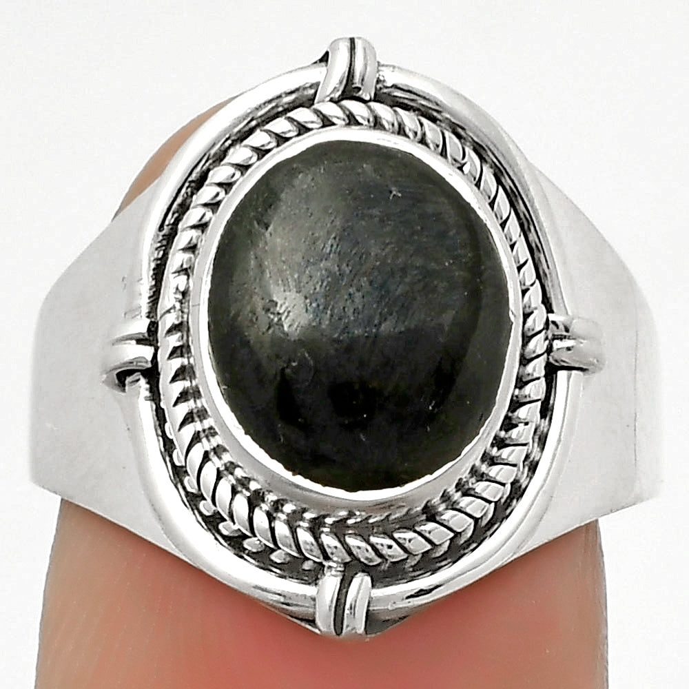 Natural Nuummite Ring size-8 R-1539 SDR170421