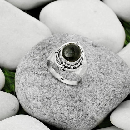 Natural Nuummite Ring size-8 R-1539 SDR170421