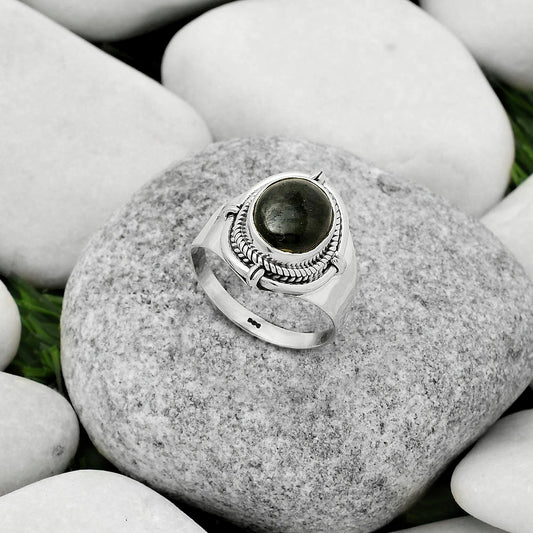 Natural Nuummite Ring size-8 R-1539 SDR170421