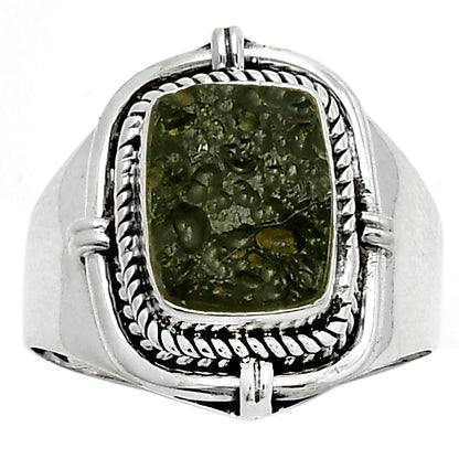 Natural Tektite Rough - Greek Ring size-7 R-1539 SDR170454
