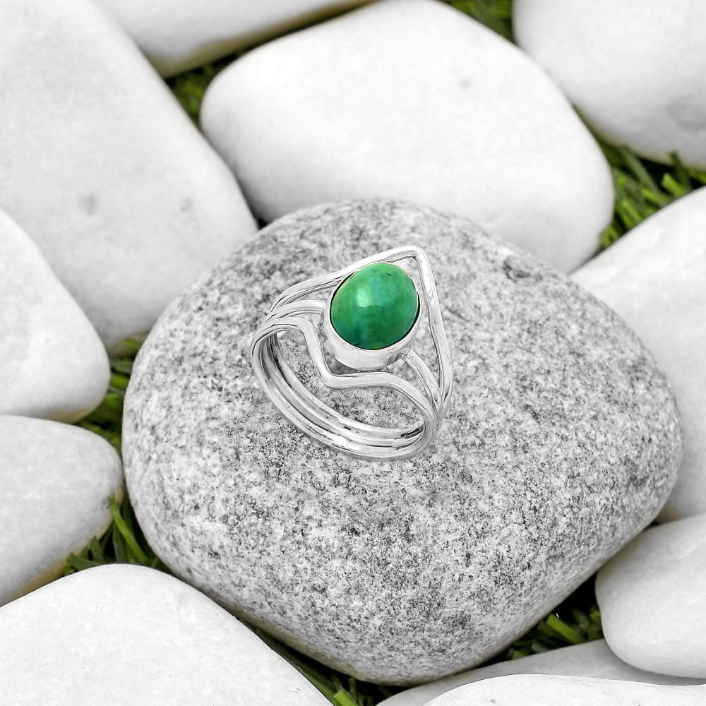 Natural Turquoise Magnesite Ring size-7.5 R-1460 SDR170557
