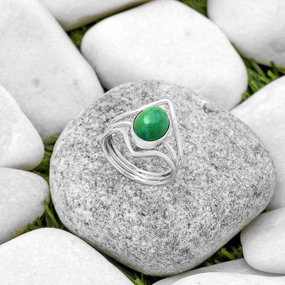 Natural Turquoise Magnesite Ring size-7.5 R-1460 SDR170557