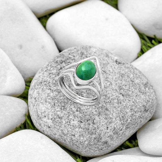 Natural Turquoise Magnesite Ring size-7.5 R-1460 SDR170557