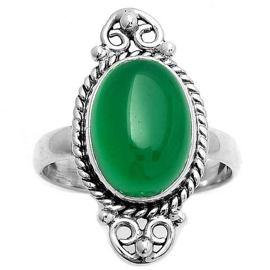 Natural Green Onyx Ring size-8.5 R-1500 SDR170632