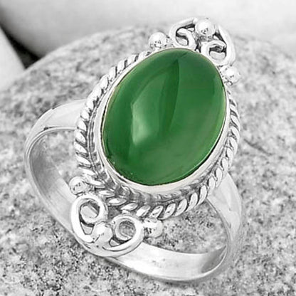 Natural Green Onyx Ring size-8.5 R-1500 SDR170632