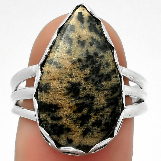 Natural Russian Honey Dendrite Opal Ring size-8 R-1428 SDR170635