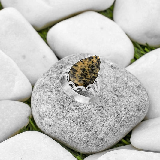 Natural Russian Honey Dendrite Opal Ring size-8 R-1428 SDR170635