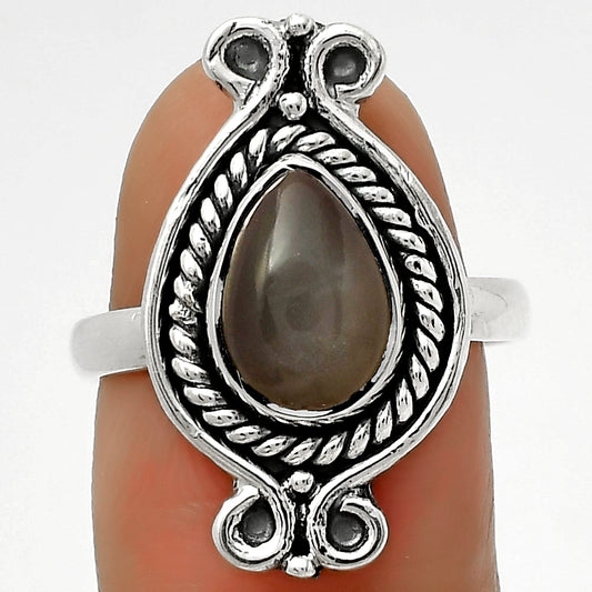 Natural Gray Moonstone Ring size-8 R-1108 SDR170722