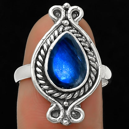 Blue Fire Labradorite - Madagascar Ring size-8 R-1108 SDR170727