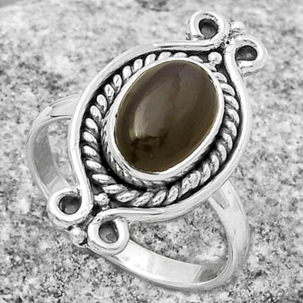 Natural Gray Moonstone Ring size-8.5 R-1108 SDR170734