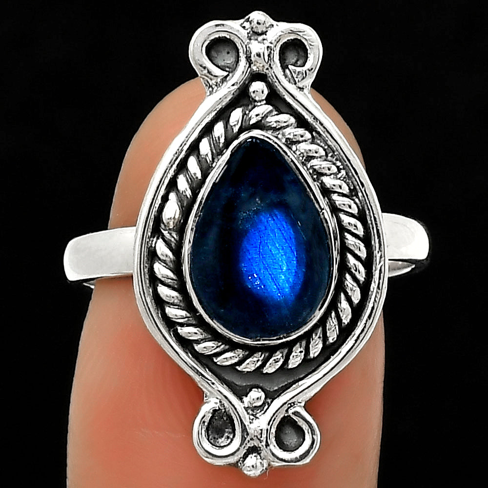 Blue Fire Labradorite - Madagascar Ring size-8.5 R-1108 SDR170783