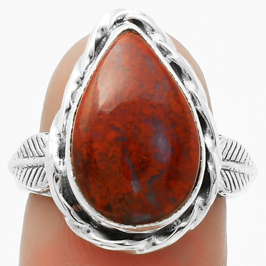 Natural Red Moss Agate Ring size-7 R-1083 SDR170931