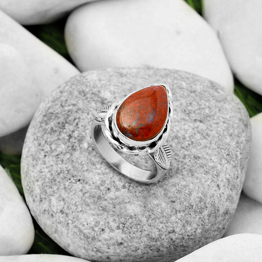 Natural Red Moss Agate Ring size-7 R-1083 SDR170931